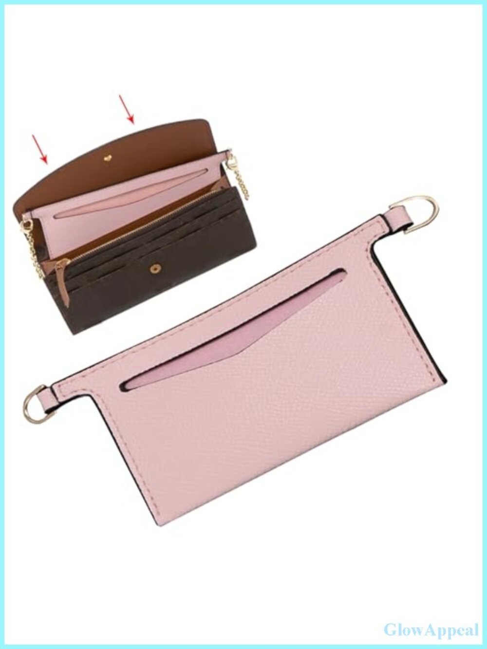 Leather Wallet Conversion Kit Insert for Emilie Wallet with D-Rings